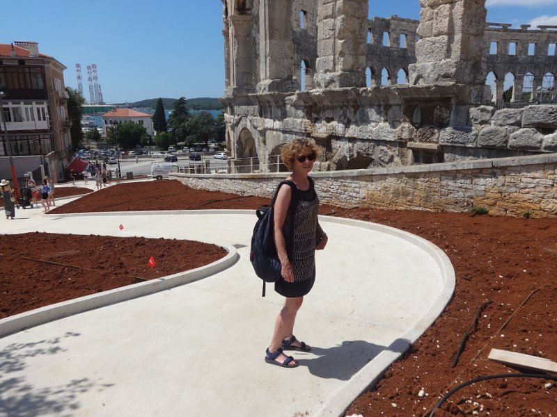 Pula - Thea in front of Roman amphitheater