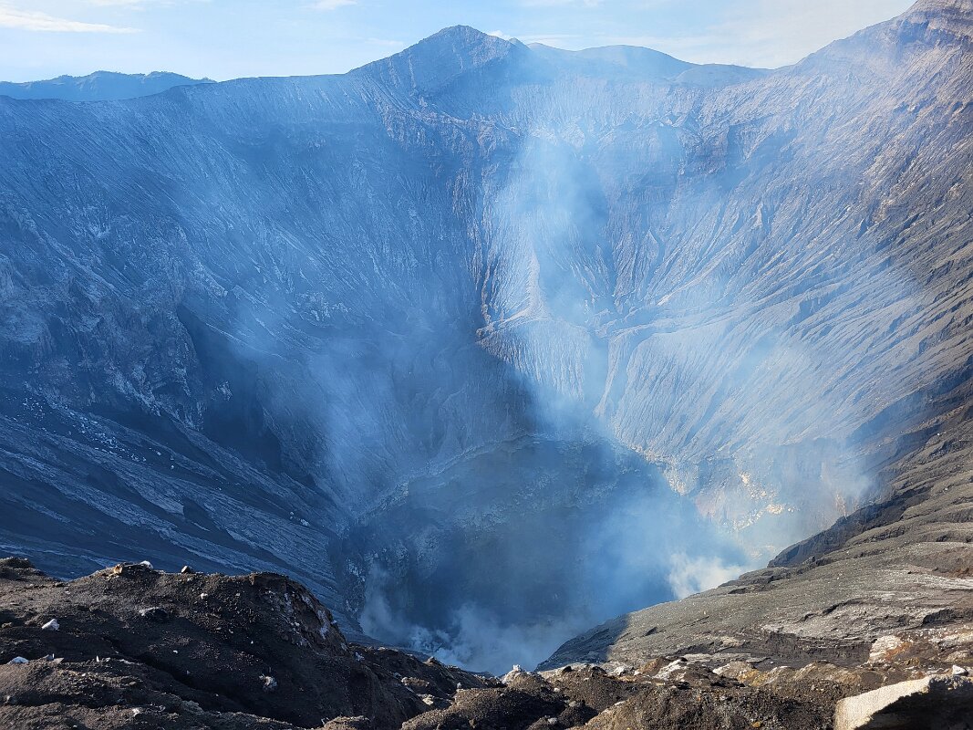 Bromo Volcano 17 - Looking down into the mouth of the volcano.