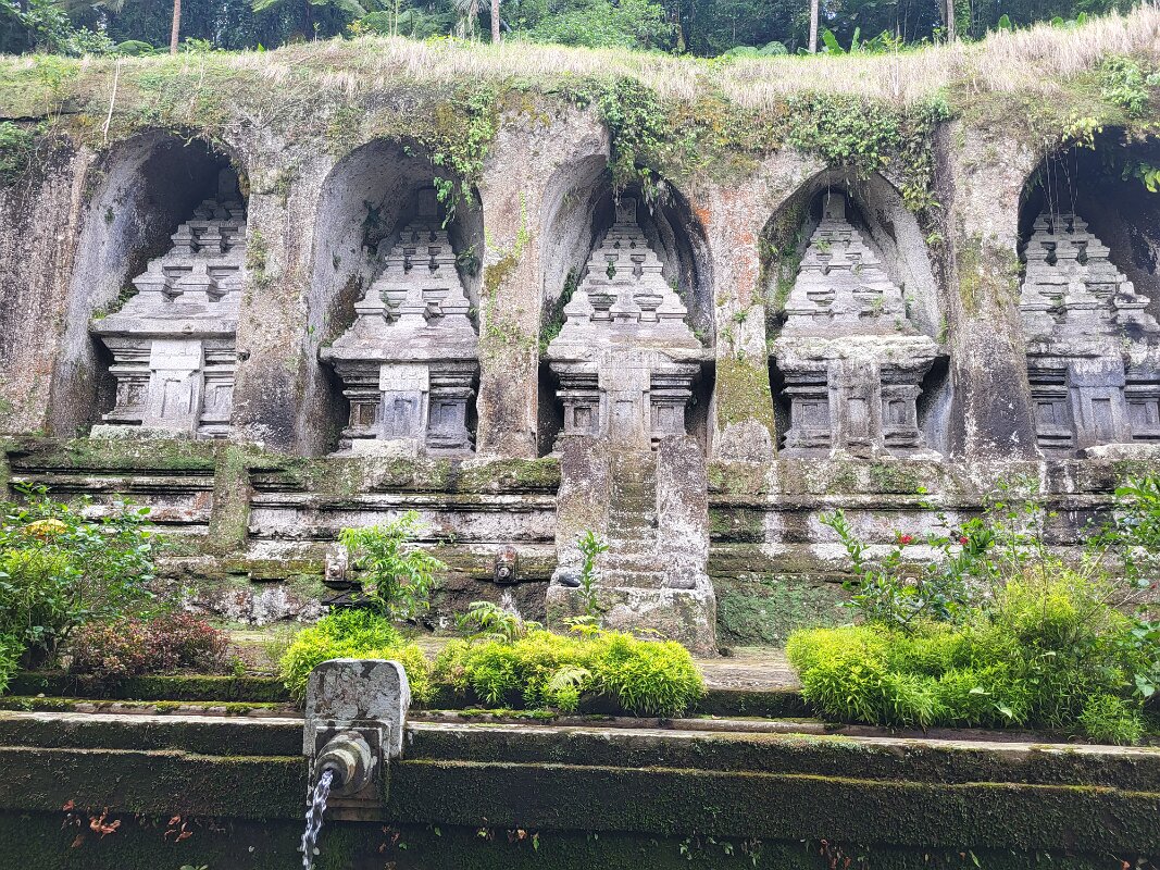 Pura Gunung Kawi 8 - The ten funeral shrines carved into the stone.