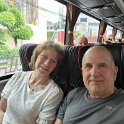In the tour bus (very comfortable).
