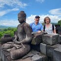 Borobudur - Next to one of the many Buddha statues.