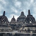 Borobudur - Various stupas.