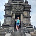 Yogjakarta - Prambanan temples 3 - Thea climbs stairs.