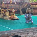 Balinese dance drama 3 - Dragon and white monkey pulling tricks.