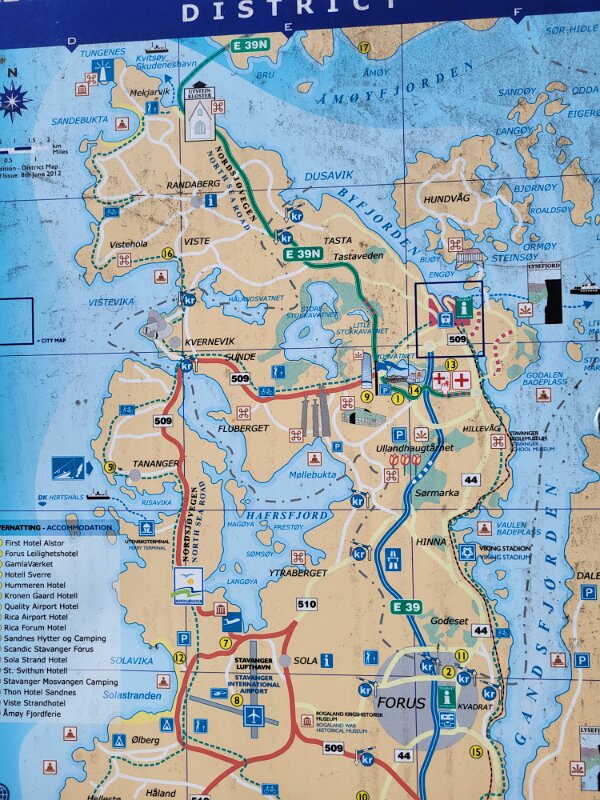 Stavanger -  Map of the area.