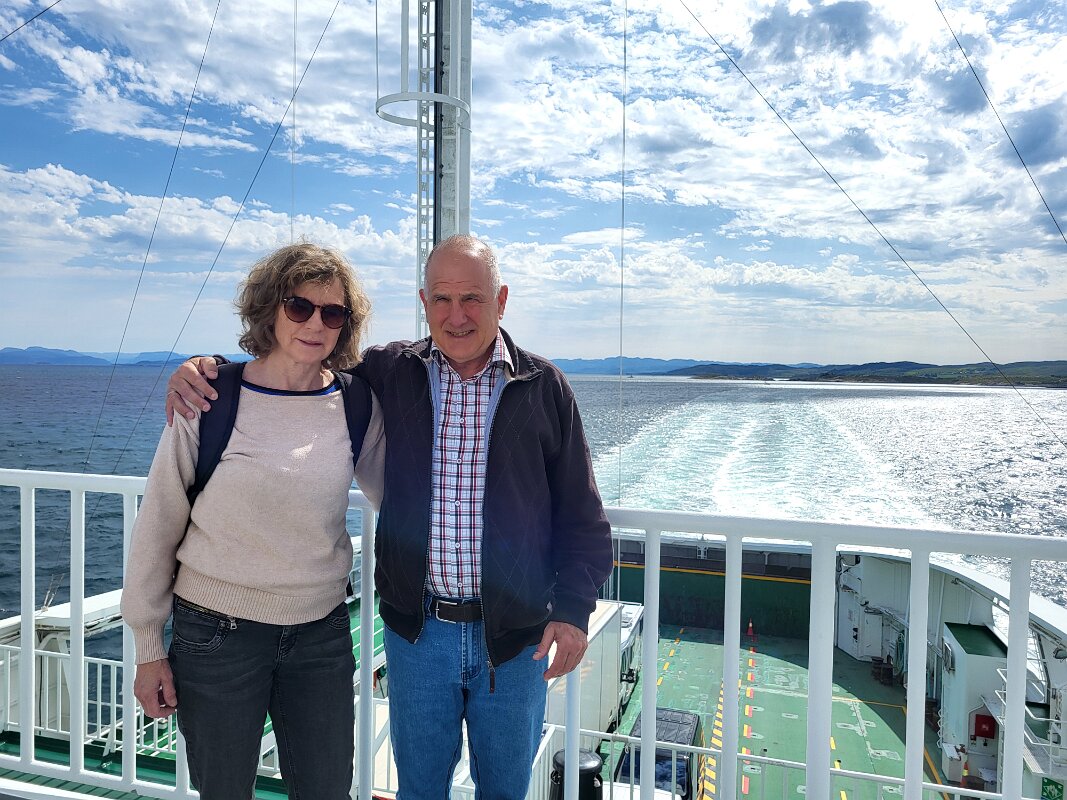 Road trip - Enjoying the view from the back of the ferry.