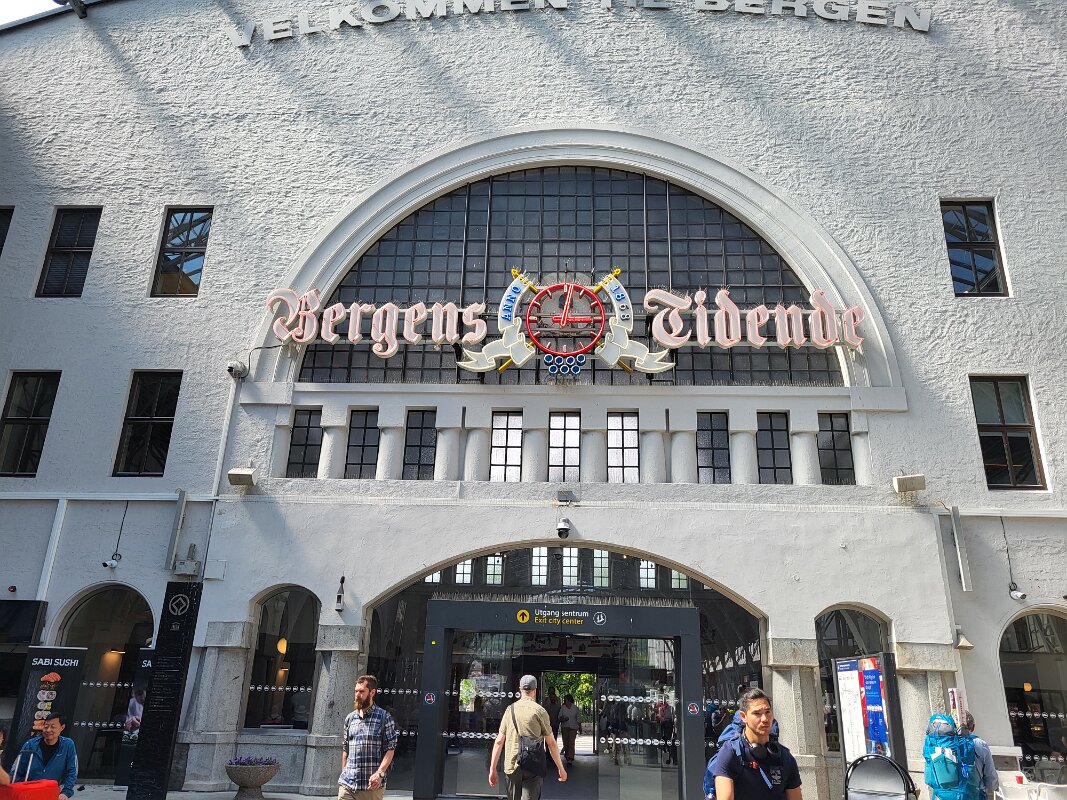 Bergen - Train station where I arrived from Oslo 45 years previous as a backpacker.