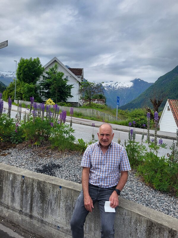 Balestrand - Exact spot I sat on a carton of yogurt and Thea's first words were 