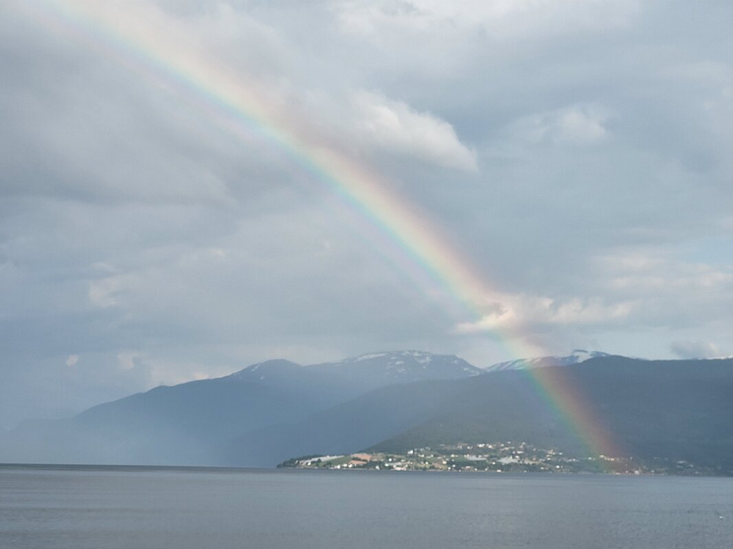 Balestrand - A beautiful rainbow decided to bless our dinner view.