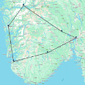 Fly and drive - Route we traveled (1320 kms).