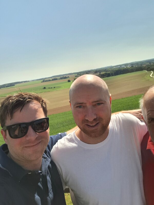 Waterloo - Father and sons atop the Lion's Mound.