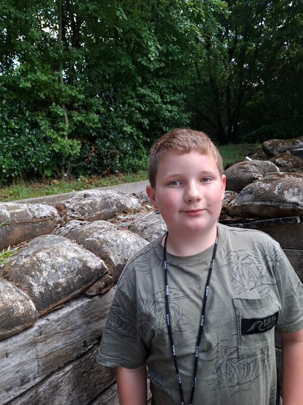 Passchendaele - Liam poking his head out of the trench.